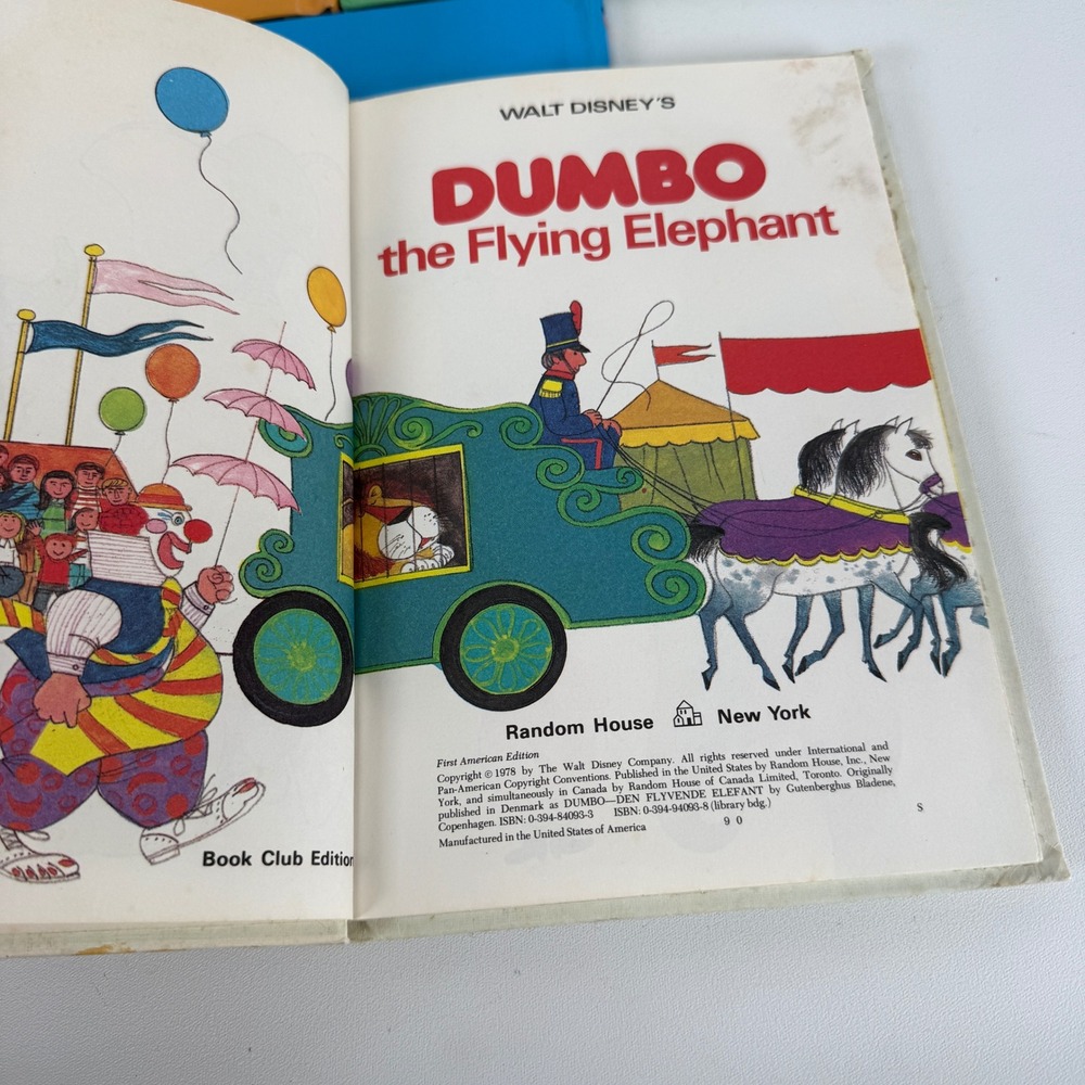 Vintage Disney Grolier Book Club Hardcover Lot of 7 Dumbo Lion King 70s-00s - Picture 4 of 11